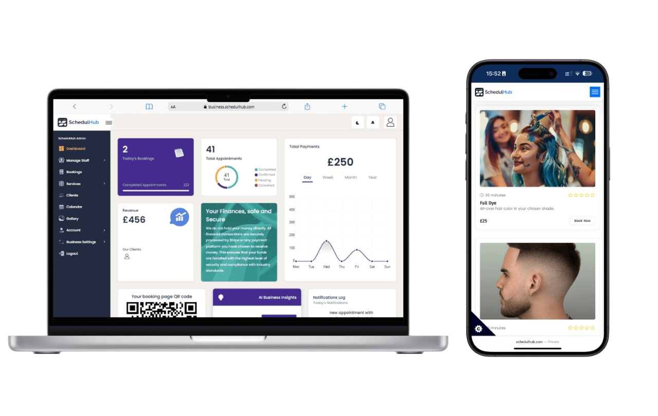 SchedulHub dashboard interface